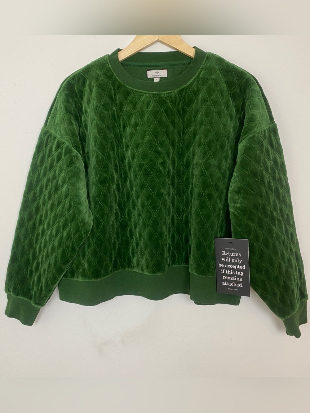 NWOT Tuckernuck Douglas Fir Velour Green Casual Preppy Size M - Picture 4 of 11